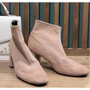 Cole Haan Laree Suede Sock Bootie Women's 9.5 in Mocha Mousse Block Heel Stretch